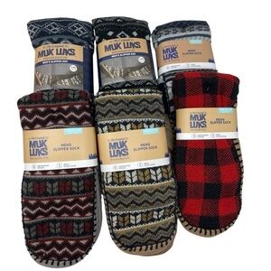Muk Luks Men's Slipper Socks shoe Size 11-13 Large-XL one slip resistant NWT